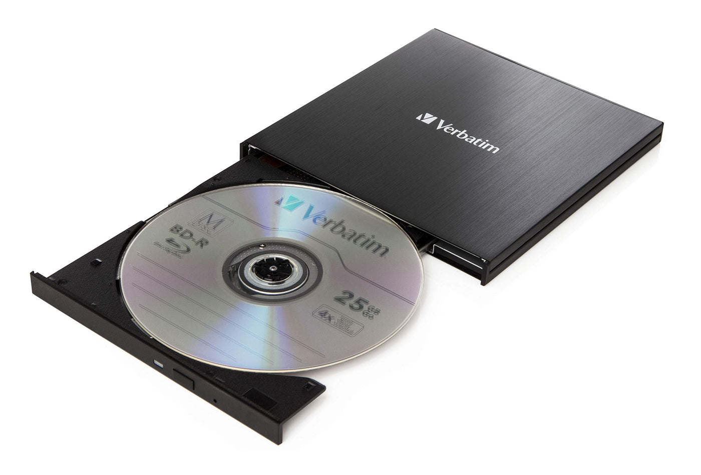 Verbatim Externer Slimline Bluray Writer mit USB 3.2-Kabel, externer DVD und Bluray Brenner, ideal für Notebooks und Computer ohne Laufwerk, Bluray Player & DVD Drive für Wiedergabe in Ultra HD 4K