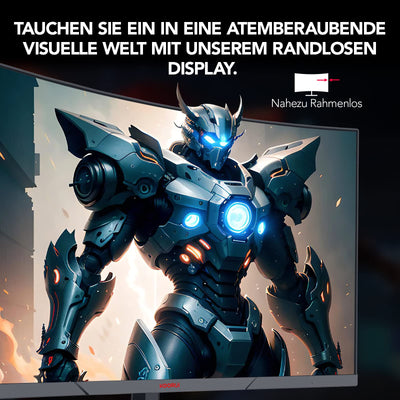 KOORUI Gaming Monitor 27 Zoll, 1800R Fläche Bildschirm 2560X1440 (QHD), 144HZ 1ms Mornitor, DCI-P3 85%, Ultradünne Blende, Einstellbare Neigung, Unterstützt HDMI/DP