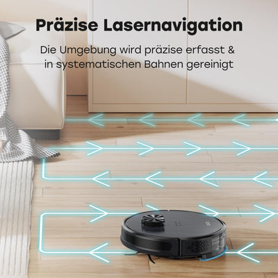 ZACO A10 Pro Saugroboter mit Wischfunktion, 2,5l Absaugstation bis 60 Tage, Lasernavigation, 3000Pa, 2in1 Saug und Wischroboter, ideal für Tierhaare, Teppicherkennung, leise, App & Alexa Steuerung