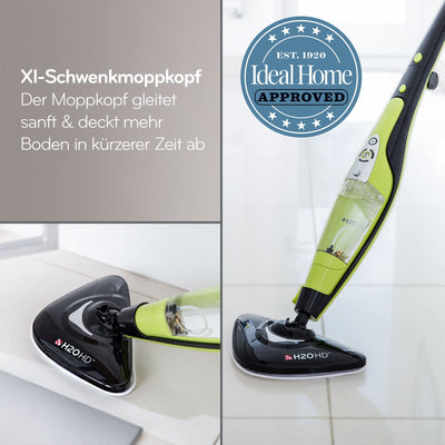 H2O HD Dampfreiniger & Dampfbesen - Tötet 99,9% der Bakterien ohne Reinigungschemikalien (H20 HD Steam Mop & Steam Cleaner)