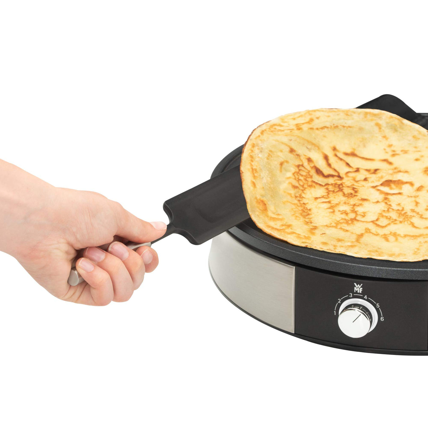 WMF Lono Crepes Maker Creperie mit Wender und Teigverteiler, 1600 W, Ø 33 cm, Crêpes Maker, Pfannkuchen Maker antihaftbeschichtet