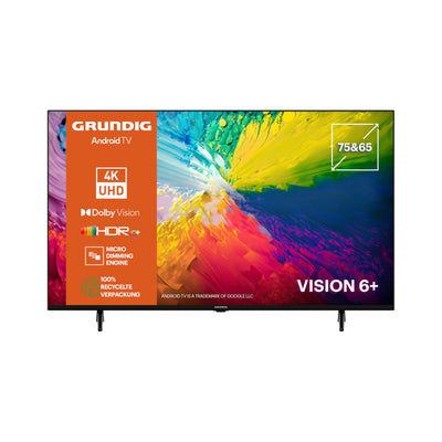 GRUNDIG 55 VOE 73 Fernseher 55 Zoll (139 cm) LED TV, Android 11 TV, 4K UHD, Dolby Digital, HDR10, Micro Dimming Engine, Chromecast Built-in, Bluetooth, Smart TV, Schwarz