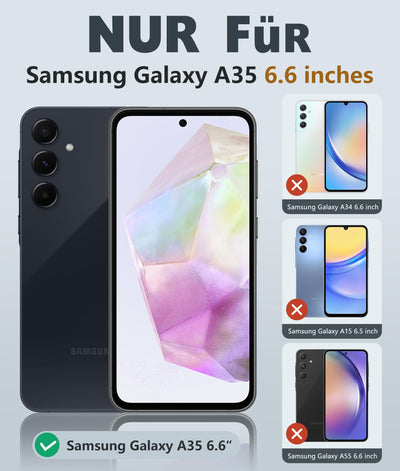 FNTCASE für Samsung Galaxy A35-5G Hülle: Dual Layer Schutzhülle Handyhülle Robuste Stoßfest mit rutschfeste Strukturierte Rückseite - Militärischer Schutz Bumper Tough Case für Samsung A35