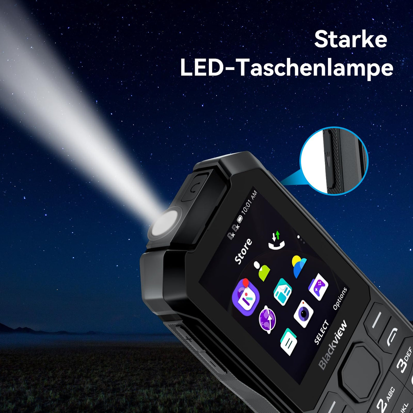 Blackview N1000 Mobile 4G Seniorenhandy Ohne Vertrag mit Dual 4G SIM mit Notruftaste | Outdoor Handy | 3300mAh Akku Lange Standby-Zeit | Großtastenhandy mit Ladestation | 2,4" Farbdisplay