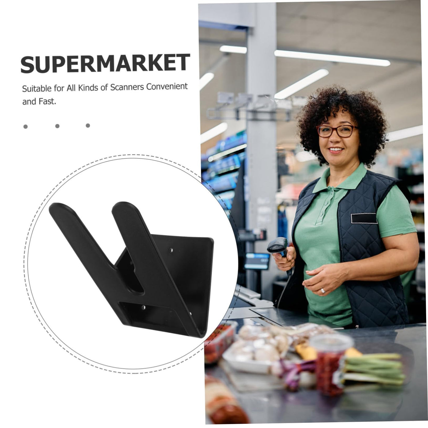 3St Scannerhalterung Scanner-Autohalterung Scannerständer für den Schreibtisch Rack für Etikettenleser Handscanner-Rack Rasierständer Scanner für Computer USB-Scanner Plastik Black ULTECHNOVO