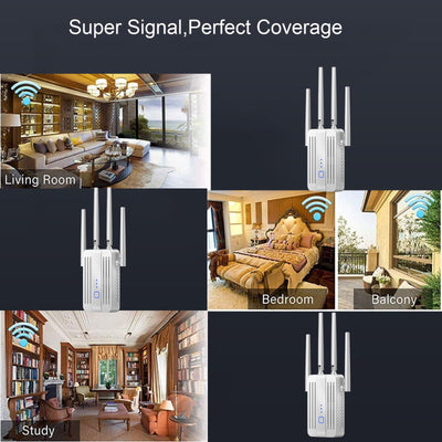 WLAN Verstärker 1200Mbit/s WLAN Repeater,Dualband 5GHz & 2.4GHz WiFi Repeater mit WPS | 1200 Mbit/s | Mit LAN/WAN Port| Einfache Einrichtung | Kompatibel Allen WLAN Geräten