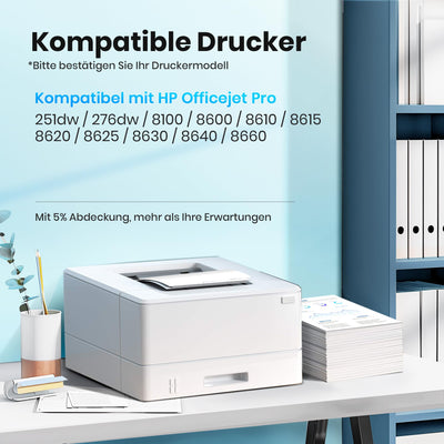 Glliter 950 XL 951XL Druckerpatronen für HP 951XL Multipack Kompatible für HP Officejet Pro 8600 Patronen für HP Officejet Pro 8620 8610 Patronen (Schwarz Cyan Magenta Gelb, ‎‎‎‎‎‎‎4er-Pack)