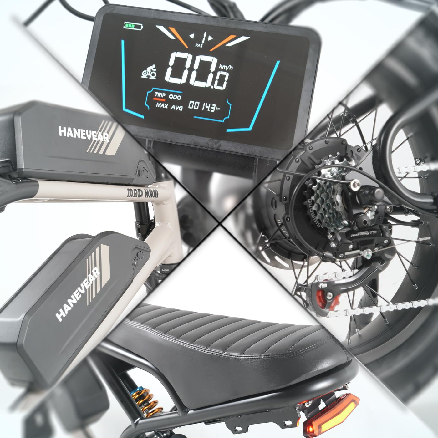 Elektrofahrrad, 20 Zoll E Bike Herren 160NM Doppelmotor | 2*18Ah Lithium Doppelbatterie EBIKE für Erwachsene, Vollgefedertes All-Terrain mit Hydr. Bremsen, Offroad E-Mountainbike, Elektro Motorrad