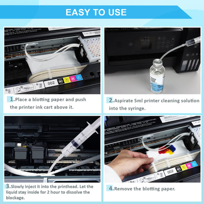 Druckkopfreiniger Druckkopf Reinigungsset zum Reinigen Kopfreinigungsset Lösung Düsenreiniger Flüssigdrucker für Epson Canon Brother HP Samsung Tintenstrahldrucker 100 ml Reinigung Drucker