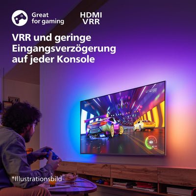 Philips Ambilight 50PUS8309 4K LED Smart TV - 50-Zoll Display mit Pixel-präziser Ultra HD, Titan OS Plattform und Dolby Atmos-Klang - Funktioniert mit Alexa und Google Sprachassistent – Matt Schwarz