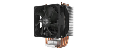 Cooler Master Hyper H412R CPU-Luftkühler - Low-Profile-Kühlsystem, Direktkontakt-Technologie, 4 Kupfer-Heatpipes, Kompakter Aluminium-Kühlkörper mit 92-mm-PWM-Lüfter - AMD und Intel kompatibel Desktop