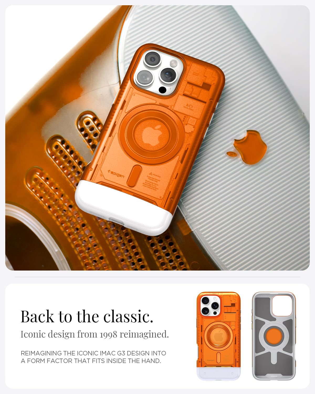 Spigen Classic C1 MagFit Hülle für iPhone 16 Pro Max, Kompatibel mit MagSafe Zubehör -Tangerine