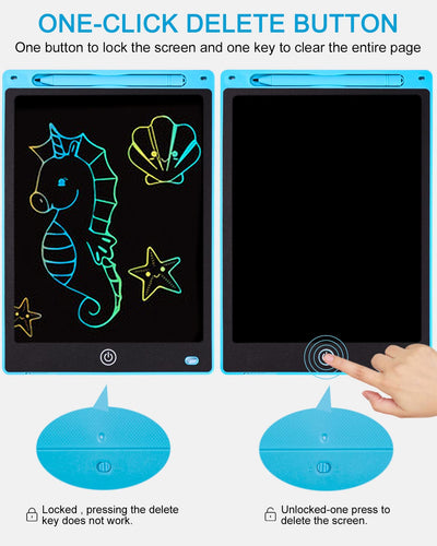 2 Stück LCD Schreibtafel Zeichenbrett Bildschirm 10Zoll Maltafel zaubertafel Umweltfreundlich Heller Bunten Schrift Pad Lernspielzeug-Geschenk für Kinder 3-7Jahre altes Mädchen