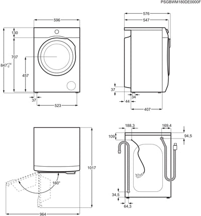 AEG LR6A668 Waschmaschine / 8,0 kg / Leise / Mengenautomatik / Nachlegefunktion / Kindersicherung / Schontrommel / Wasserstopp / 1600 U/min