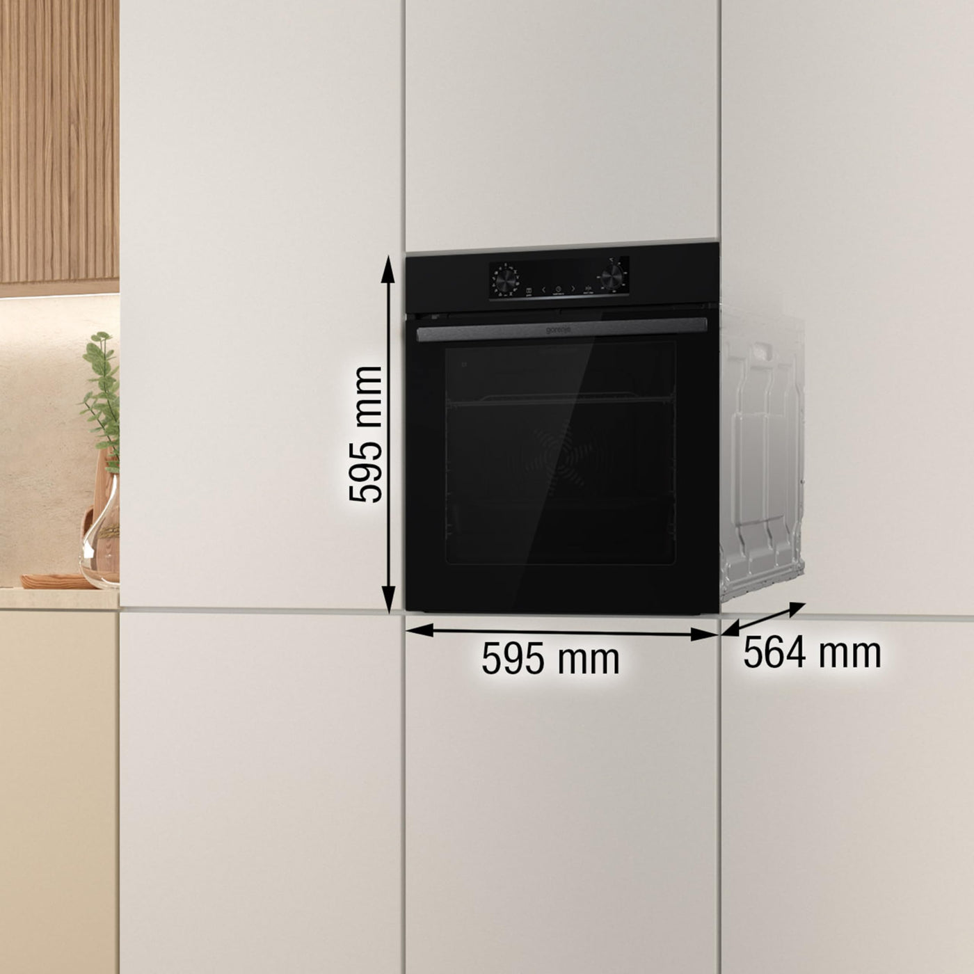 Gorenje OptiBake BOS6737 E02B Einbau-Backofen / 77L / AquaClean/Heißluft/ExtraSteam/AirFry/PerfectGrill/Pizzamode 300°C/Schwarz