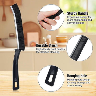4 Stück Spaltreinigungsbürste, Hartborsten Eckenreinigungsbürste, Fugenbürste, Crevice Cleaning Brush, Eckenreinigungsbürsten, Multifunktionale Reinigungsbürste für Bad Küchen und Haushalt