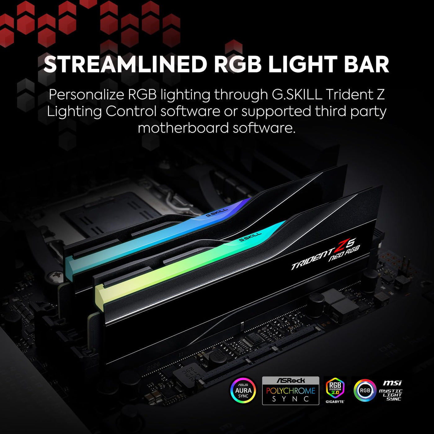 G.Skill Trident Z5 NEO RGB Series 32GB (2X 16GB) 288-Pin SDRAM DDR5 6000 (PC5-48000) CL30-38-38-96 1,35V Dual Channel Desktop Arbeitsspeicher Modell F5-6000J3038F1 6GX2-TZ. 5NR (Mattschwarz)