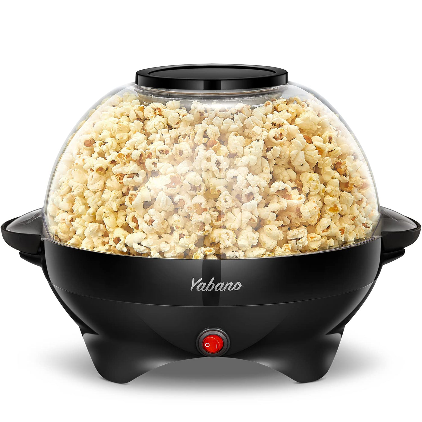 Yabano Popcornmaschine für Zuhause, Maker Machine mit Zucker & Öl, Abnehmbare Heizfläche, 5L Popcorn Popper, Antihaftbeschichtung, Großer Deckel als Servierschale, Platzsparende Lagerung