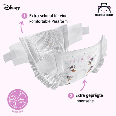 Amazon-Marke: Mama Bear Disney Ultra Dry Windeln Größe 5 (10-16 kg) - MONATSBOX, Weiß, 152 Stück (2 Packungen mit 76)