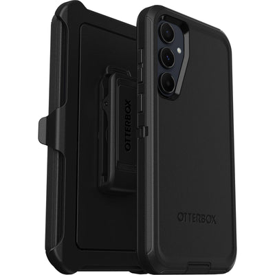 OtterBox Defender Hülle für Samsung Galaxy A55 5G, stoßfest, sturzsicher, extrem robust, Schutzhülle, 5X mehr Stürze als nach Militärstandard, kompatibel mit kabellosem Aufladen, Schwarz