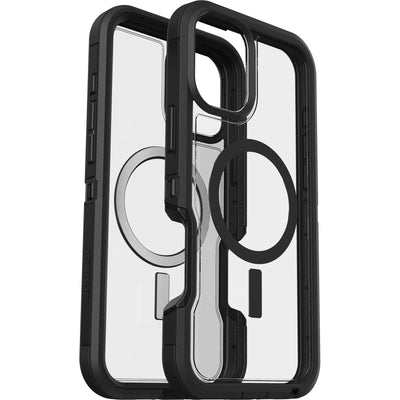 OtterBox Defender Series XT MagSafe Hülle für iPhone 16 Plus, stoßfest, Ultra-robust, schützende Hülle, 7X getestet nach Militärstandard, Transparent/Schwarz, Keine Einzelhandelsverpackung