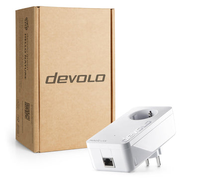 devolo Magic 2 LAN Erweiterungsadapter, LAN Powerline Adapter, bis zu 2.400 Mbit/s, 1x Gigabit LAN Anschluss, ideal für Homeoffice, dLAN 2.0, weiß