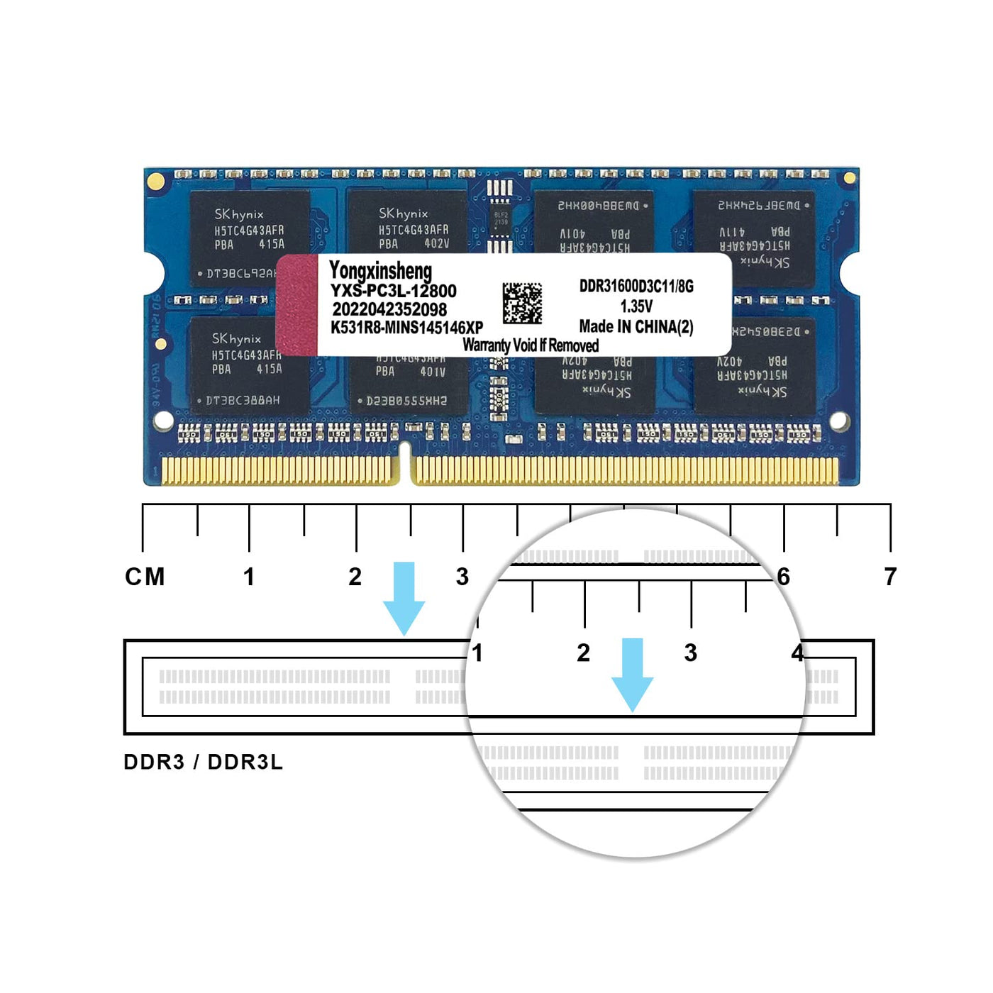 DDR3 / DDR3L 16GB Kit (8GBx2) Laptop RAM 1600MHz PC3-12800 / PC3L-12800 SODIMM Non-ECC Unbuffered 1.35V / 1.5V 2Rx8 Dual Rank 204 Pin CL11 PC Computer Memory Upgrade Module Arbeitsspeicher (Blau)