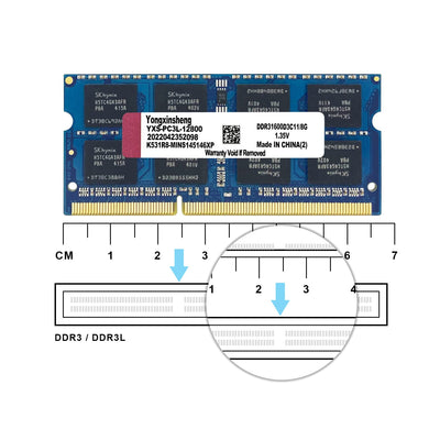 DDR3 / DDR3L 16GB Kit (8GBx2) Laptop RAM 1600MHz PC3-12800 / PC3L-12800 SODIMM Non-ECC Unbuffered 1.35V / 1.5V 2Rx8 Dual Rank 204 Pin CL11 PC Computer Memory Upgrade Module Arbeitsspeicher (Blau)