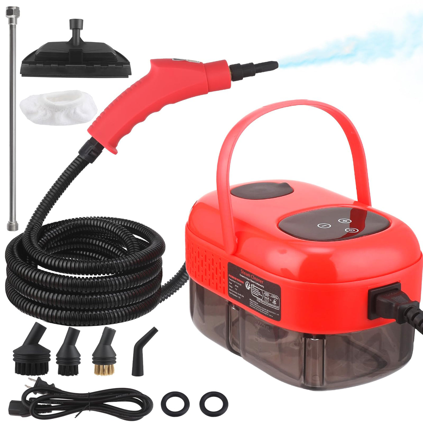 2800W Dampfreiniger mit Smart Touch Screen, Hochdruck-Dampfreiniger für die Reinigung, 1.1L Wassertank, Handdampfreiniger für Haus, Auto, Dusche, Küche, Badezimmer, Fugen und Fliesen