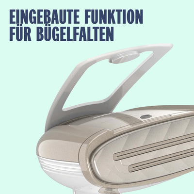 Conair Turbo ExtremeSteam Dampfglätter mit 5 EInstellungen | Dampfleistung 25g/Min. | Schnelle Aufheizzeit | 3 Aufsätze für feine und schwere Stoffe + Bügelfalten | weiß/beige