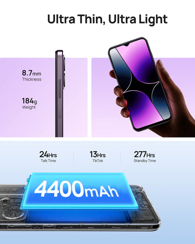 Ulefone Note 16 Pro Handy Ohne Vertrag, 16GB+256GB Smartphone Ohne Vertrag Android 13, 50MP+8MP Kamera 4400mAh, 6.52" HD+, Dual SIM 4G Simlockfreie Handys Fingerabdruck/NFC/OTG/GPS