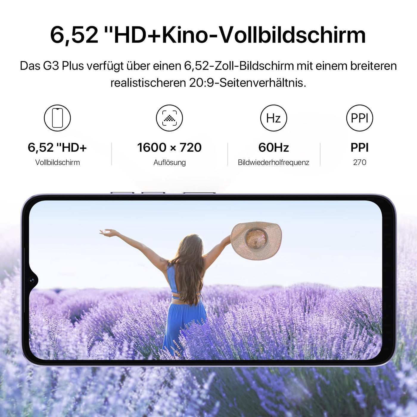 UMIDIGI G3 Plus Smartphone Ohne Vertrag (2023),Android 13 Handy, 8GB+128GB/1TB Simlockfreie Handys,6,52" HD+Display,5150mAh,13MP, 4GDualSIMSchulkinder Handy/Face ID/Fingerabdruck/OTG/GPS(Schwarz)