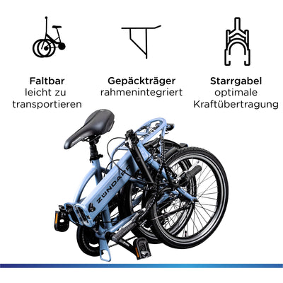 ZÜNDAPP Z101 20 Zoll E Bike Faltrad Damen Herren Elektrofahrrad klappbar Fahrrad Elektro Klapprad Ebike Pedelec E-Bike Erwachsene Klappfahrrad