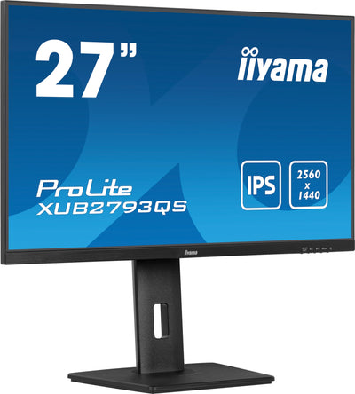 iiyama Prolite XUB2793QS-B6 68,5cm 27" IPS LED-Monitor WQHD 100Hz HDMI DP Slim-Line Höhenverstellung Pivot Adaptive Sync schwarz