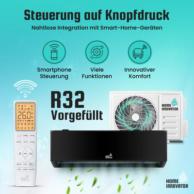 Homeinnovator Quick Connect 12000 BTU Split Klimaanlage und Heizung – energieeffiziente 230V- Klimaanlage mit komplettem Installationssatz – Inverter-Klimaanlage