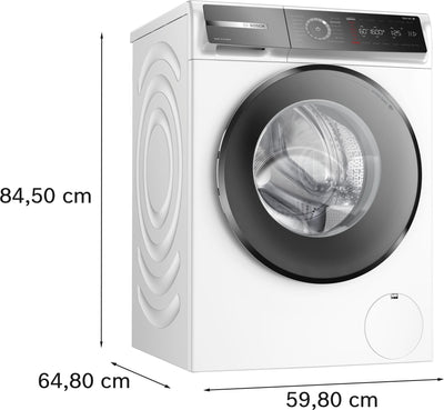 Bosch WGB256041, Serie 8, Smarte Waschmaschine, 1-10kg, 1600 UpM, Made in Germany, Maximale Energie- und Wasserersparnis, Fleckenautomatik, Iron Assist, Speed Perfect, Nachlegefunktion, AquaStop