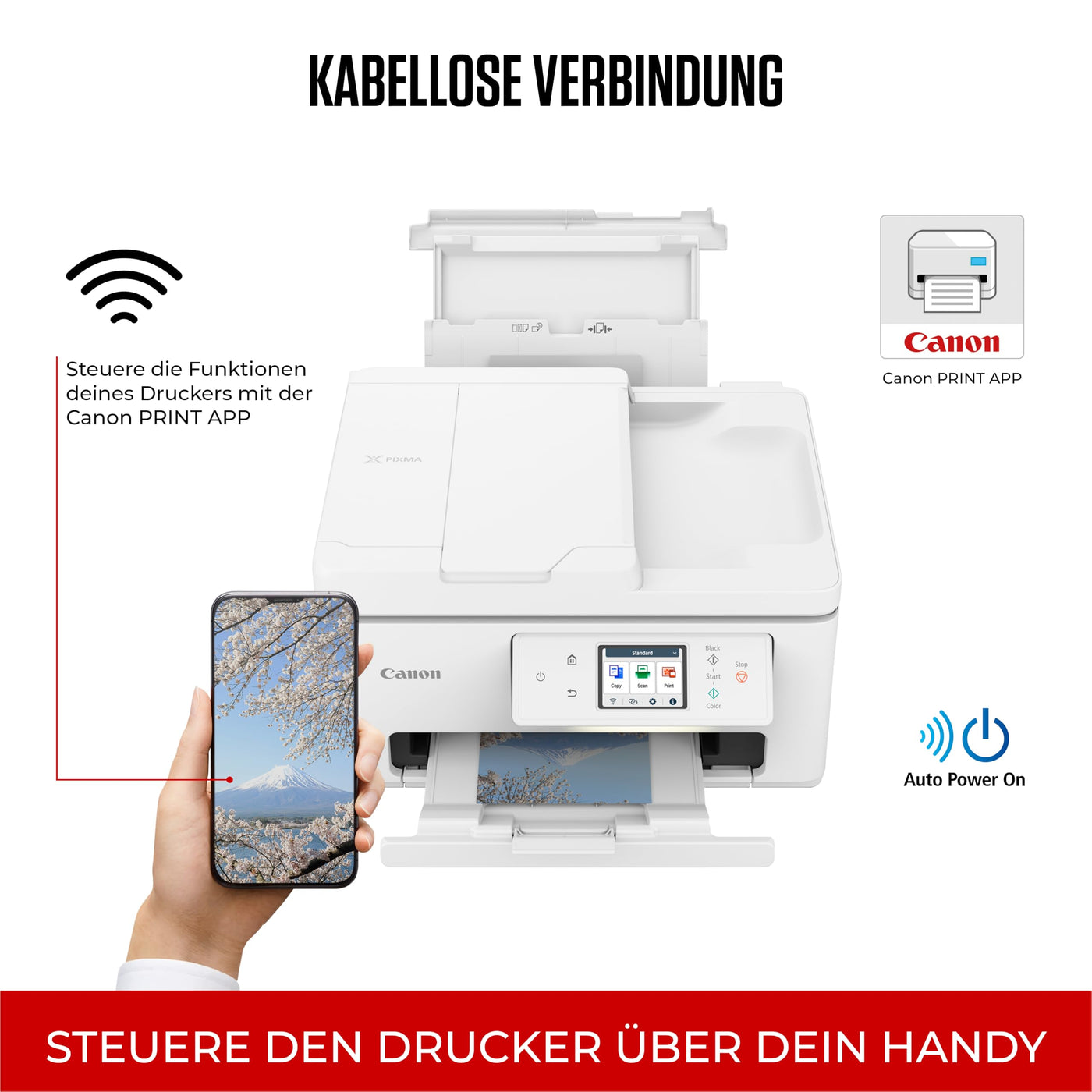 Canon PIXMA TS7750i Multifunktionsdrucker 4in1 (Tintenstrahl,Drucken, Kopieren, Scannen,Faxen, A4, 6,7 cm Touch, WLAN, 35 Blatt ADF, 2 Papierzuführungen, kompatibel mit Pixma Print Plan "Abo") Weiß