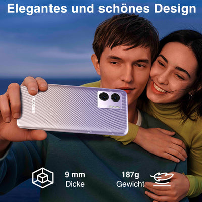 DOOGEE N50S Handy ohne vertrag, 9GB+128GB/TF 1TB Smartphone, 6.52" HD+ Display Handy, Android 13, Octa Core Prozessor, 20MP+8MP Kamera,Dual SIM 4G Handys, 4200mAh, Gesichtserkennung,GPS, OTG, Rosa