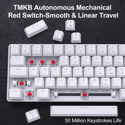 Dierya×TMKB T68se Gaming Mechanische Tastatur,60% Prozent Tastatur mit Red Linear Switch,Ultra-Compact Mini 68 Tasten Anti-Ghosting,Typ-C-Datenkabel,US Layout für PC Windows Gamer Typist