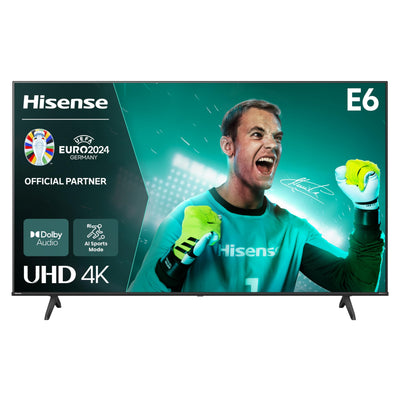 Hisense 65E6NT 164cm (65 Zoll) Fernseher, 4K UHD Smart TV, Precision Colour, HDR, Dolby Vision, 60Hz, Triple Tuner DVB-C/S/S2/T/T2, WiFi, HDMI 2.1, Bluetooth, Alexa Built-in, Schwarz, [2024]