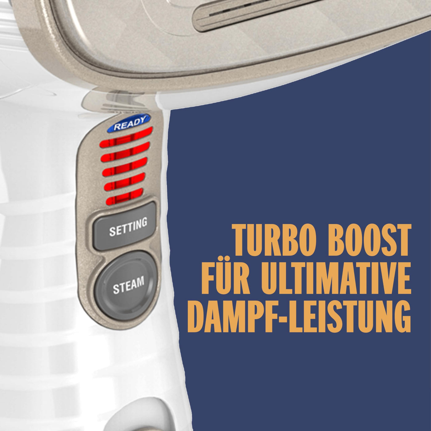 Conair Turbo ExtremeSteam Dampfglätter mit 5 EInstellungen | Dampfleistung 25g/Min. | Schnelle Aufheizzeit | 3 Aufsätze für feine und schwere Stoffe + Bügelfalten | weiß/beige