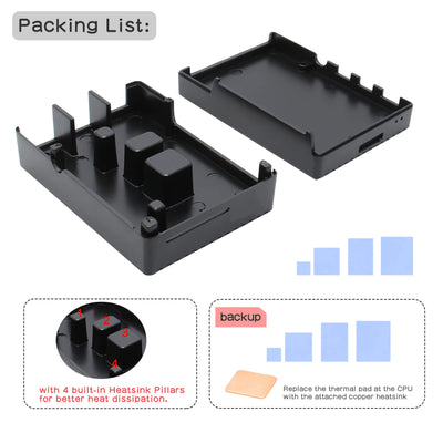 Geekworm Raspberry Pi 4 Model B Aluminum Case Durable Passive Heat Dissipation for Raspberry Pi 4B Only