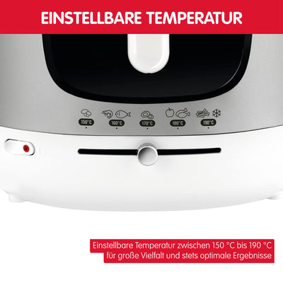 Moulinex AM4800 Mega 2kg Fritteuse | Fritteuse mit Öl | Anti-Geruchs-Filter | regelbare Temperatur | leichte Reinigung | knusprige Pommes | 1.800 Watt | für bis zu 8 Personen | Weiß/Silber | Gross