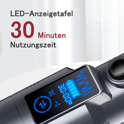 SmartAI Handstaubsauger, 17000Pa Mini LED Kabelloser Akku Handsauger, 30 Minuten Dauer Leicht Akkusauger für Auto Zuhause Wohnmobil Tierhaare,mit Ladeständer, Typ-C Ladung, Großstaubbox