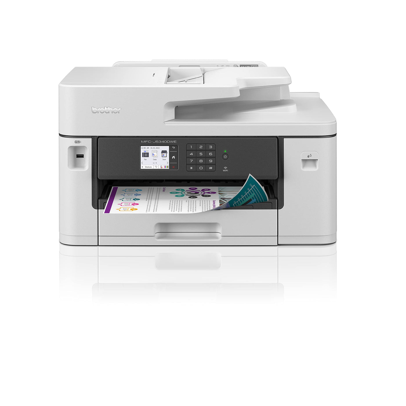 Brother MFC-J5340DWE EcoPro 4-in-1 Farbtintenstrahl-Multifunktionsgerät (250 Blatt Papierkassette, Drucker, Scanner, Kopierer, Fax)