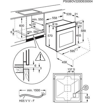 AEG Einbaubackofen – Serie 5 Ringheißluft: Gleichmäßige Garergebnisse auf 3 Ebenen – Pyrolyse Selbstreinigung – 25 Automatikprogramme – LED-Touchdisplay – Schnellaufheizung – Schwarz – BPE53516AB