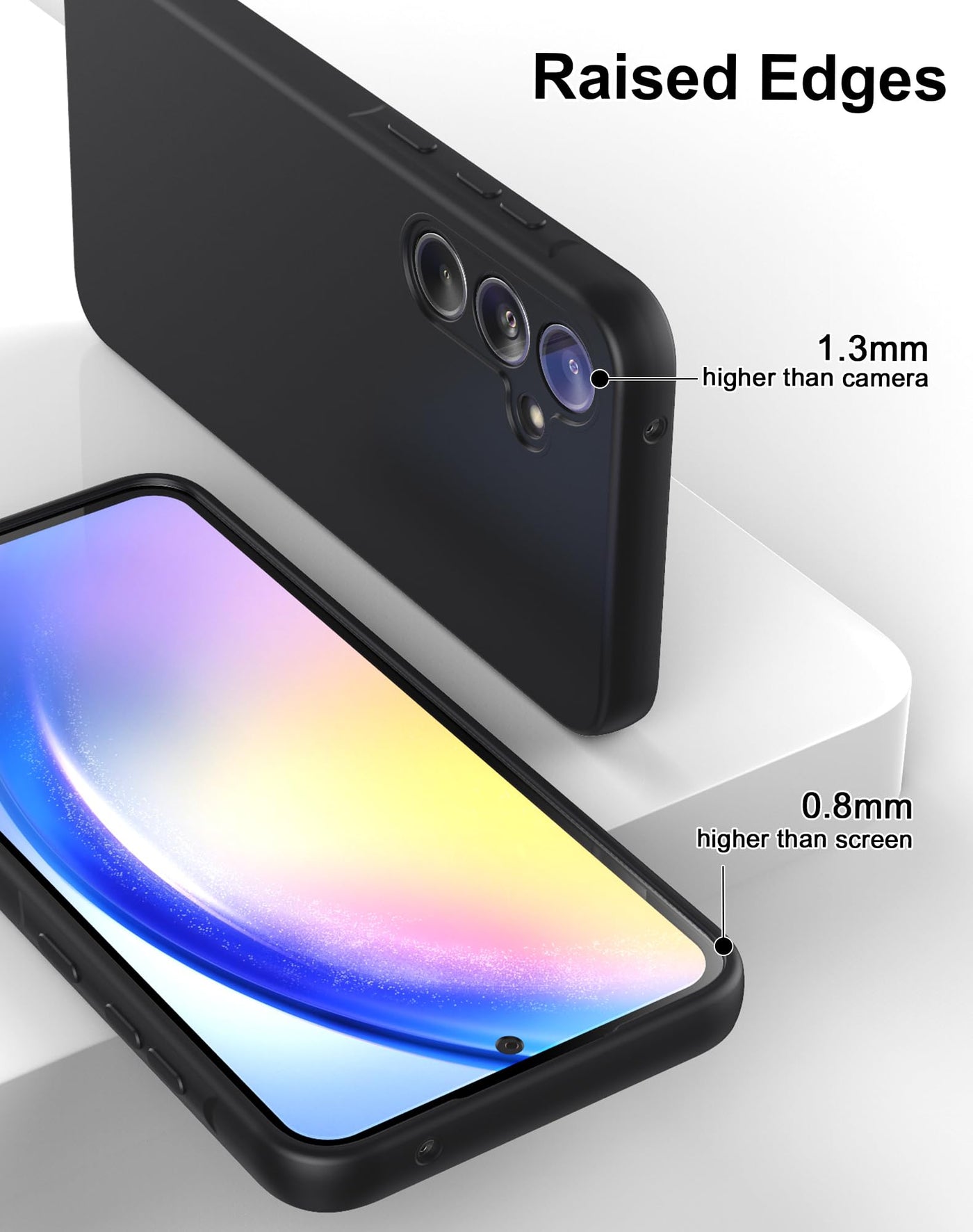 Foluu Liquid Silicone Case für Samsung Galaxy A55 5G Hülle, Silikon stoßfeste Handyhülle mit [weichem, kratzfestem Mikrofaserfutter] für Samsung Galaxy A55 5G 2024 (Schwarz)