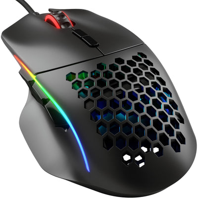 Glorious Gaming Model I Wired Gaming Mouse – superleichte 69 g, 2 tauschbare Tasten, RGB, PTFE-Füße, 9 programmierbare Tasten, seitliche Daumenablage – Schwarz