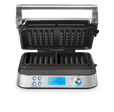 GASTROBACK 42424 Waffeleisen Advanced Control, 5 Verschiedene Programme, 7 Bräunungsstufen, Steuerung über LCD–Display, 1.600 Watt, Edelstahl, silber