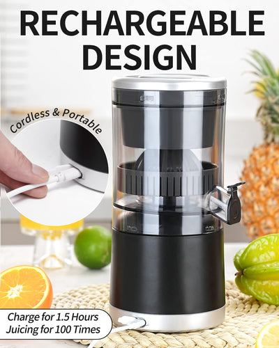 Zitronenpresse Elektrisch Saftpresse Elektrisch Orangenpresse Zitruspresse Tragbare USB-Aufladung Juicer Entsafter für Orange, Zitronen, Zitrusfrüchte